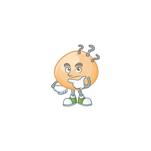 Brown hoppang estilo mascota de dibujos animados con gesto confuso
 - Vector, imagen