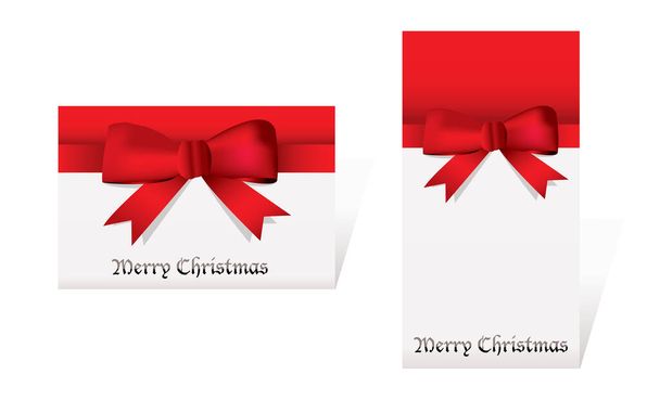 Red and white christmas cards with ribbon and bow knot - Photo, Image