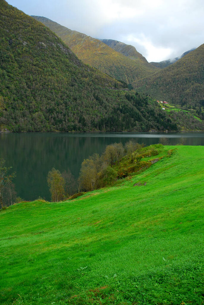  Norway on nature landscape background - Foto, imagen