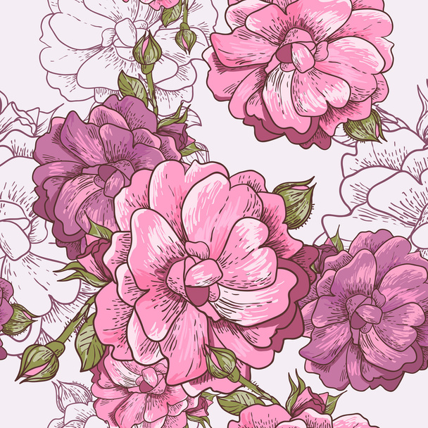 Красивий безшовний фон троянди
 - Вектор, зображення
