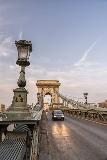 Chain Bridge On Sunset, Budapest, Hungary - Фото, зображення