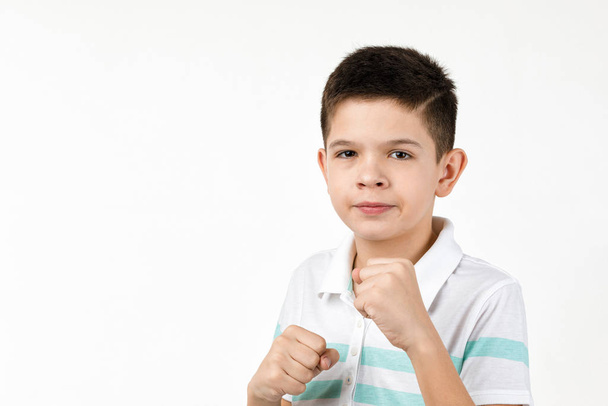 angry little child boy mad raising fist - Fotografie, Obrázek