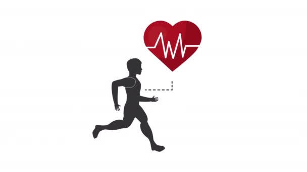 hart cardio life style en man running - Video