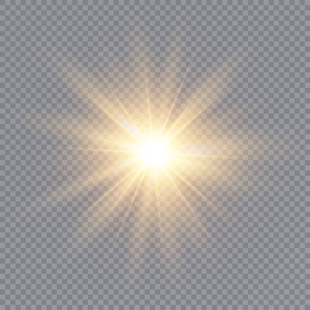 Glow light effect. Star burst with sparkles. Sun. Vector illustration. - Vector, Image