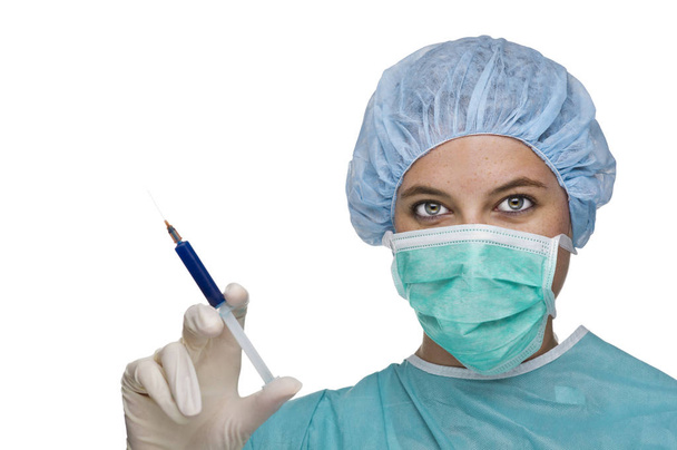 female doctor with syringe in hand - Valokuva, kuva