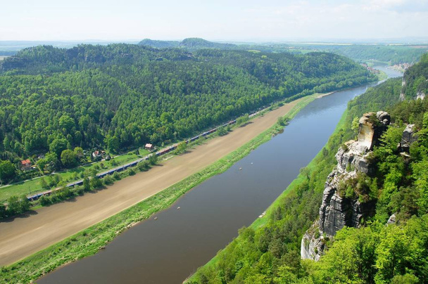 view from the bastei to the elbe - Foto, Bild