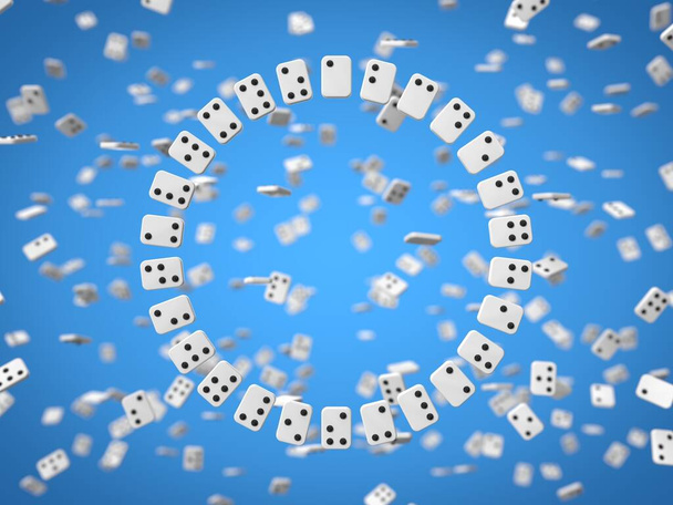 braille alphabet on blue background. 3d illustration - Photo, Image