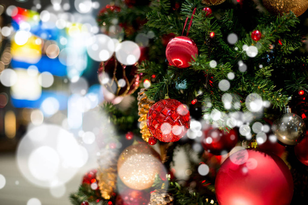 Christmas tree's decoration and lights - Photo, Image