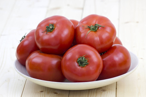red ripe tomatoes, close up - 写真・画像