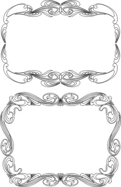 Vector outlines of ornamental frames in vintage style - Vetor, Imagem