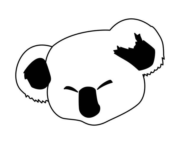 cabeza de koala lindo sobre fondo blanco
 - Vector, imagen