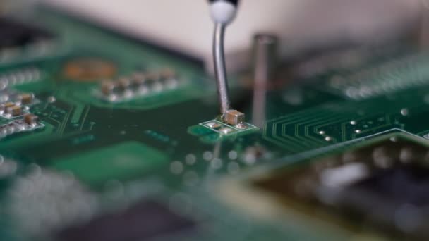 Soldering electronic circuit boards and parts in the laboratory. - Footage, Video