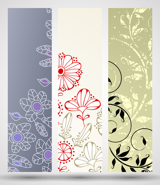 Banner with floral pattern - Vektor, obrázek