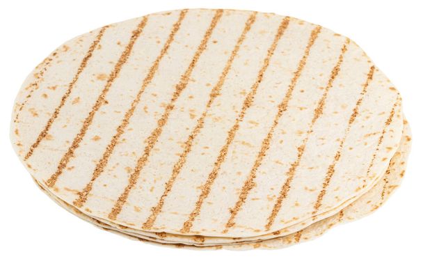 Tortillas de maíz aisladas sobre fondo blanco. Pan sin levadura
 - Foto, Imagen