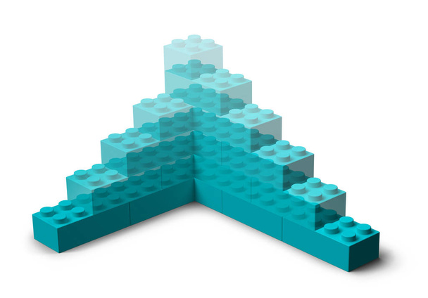 Toy blocos de construção projeto subindo 3D
 - Foto, Imagem