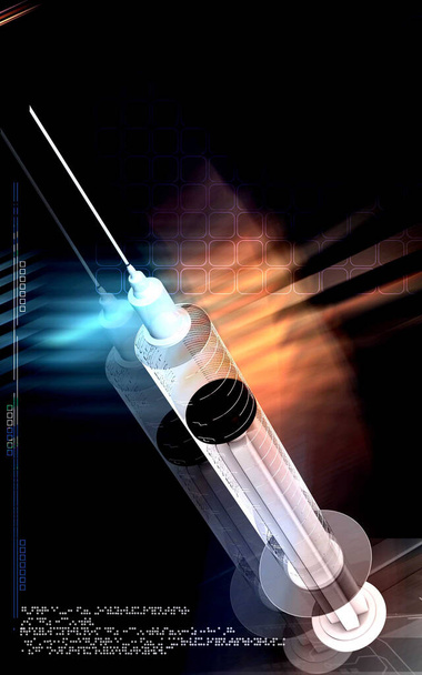 Digital illustration   of syringe in colour background	 - Φωτογραφία, εικόνα