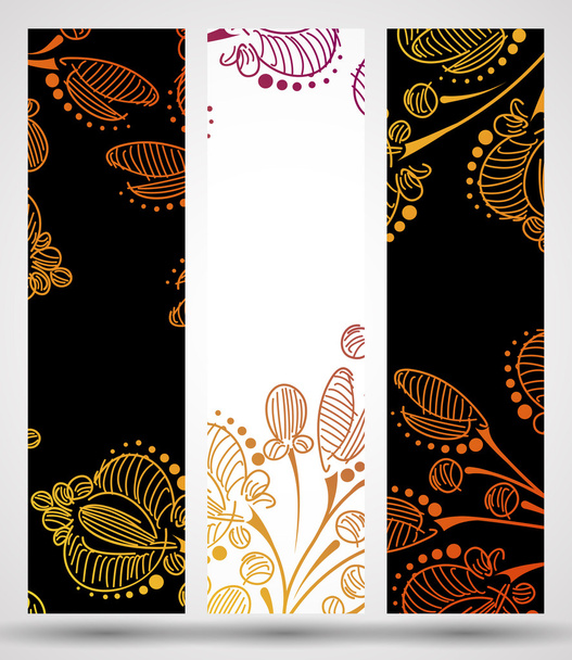 Banner with floral pattern - Διάνυσμα, εικόνα