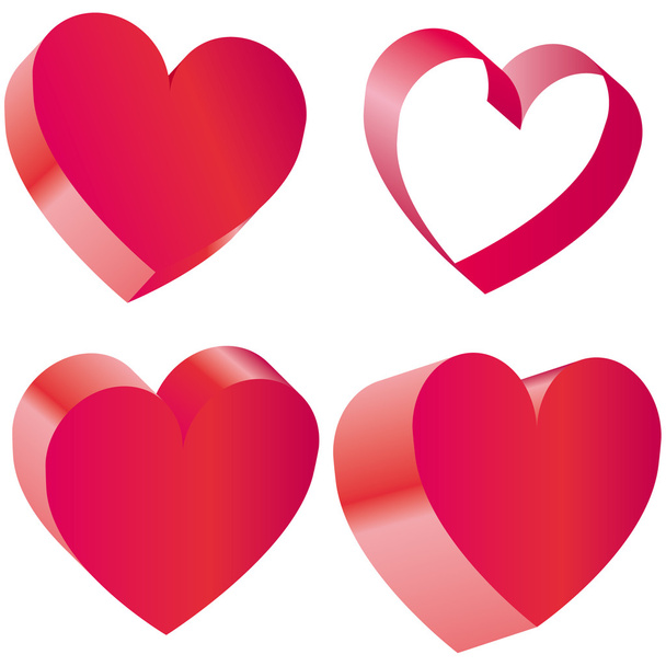 Set of Hearts Vector Illustration - Vetor, Imagem