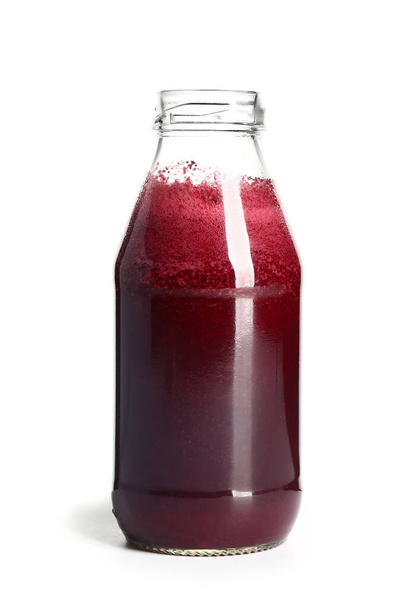 Bottle of fresh vegetable juice on white background - Photo, Image
