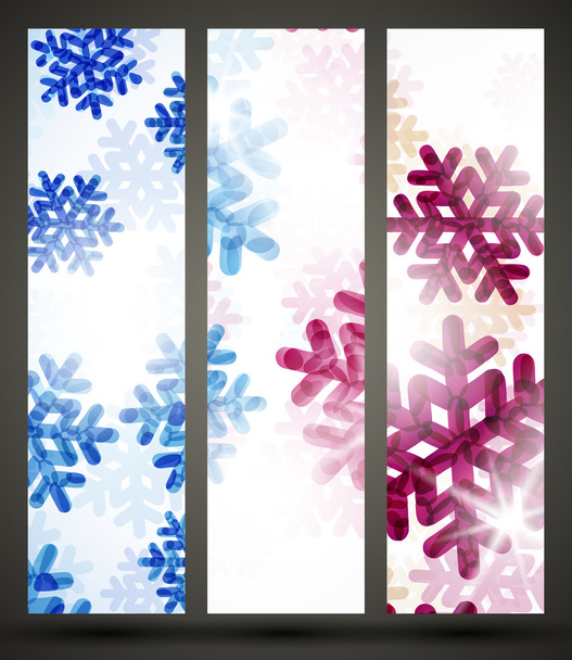 New Year banner with snowflakes - Vettoriali, immagini
