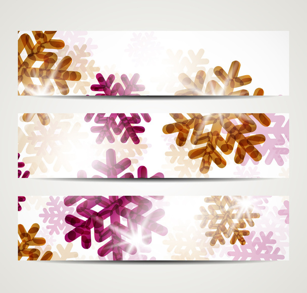 New Year banner with snowflakes - Vetor, Imagem