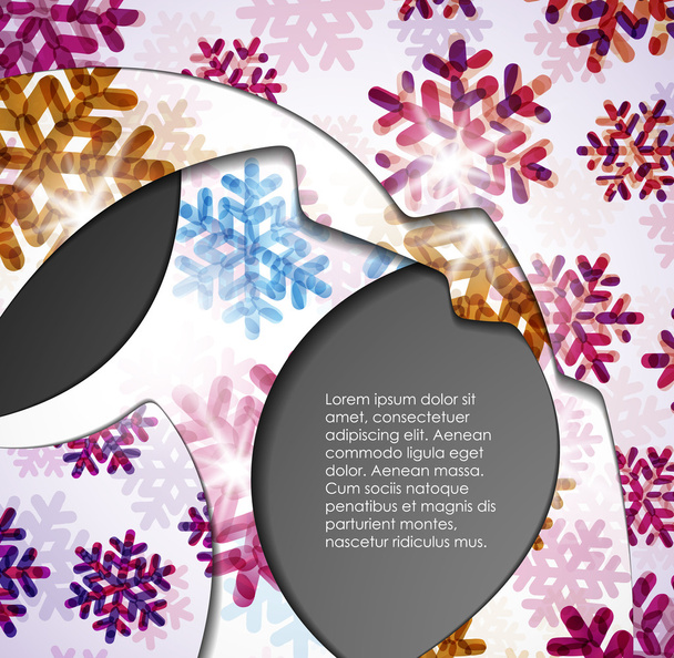 Layered abstract background with snowflakes image - Vektor, obrázek