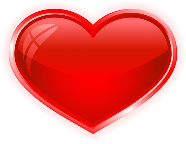 Red vector heart isolated on white background - Φωτογραφία, εικόνα