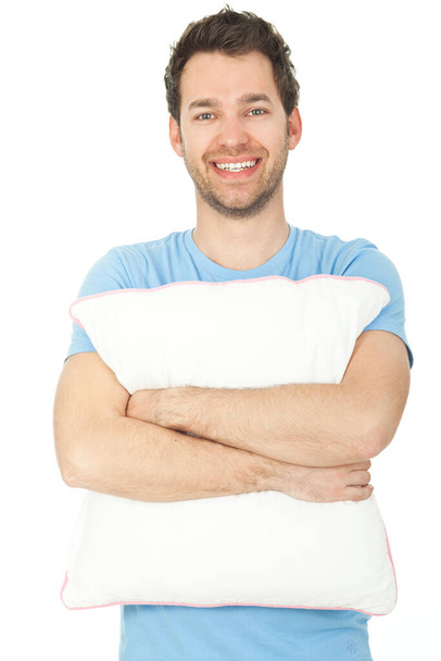 young man with a pillow - Photo, Image