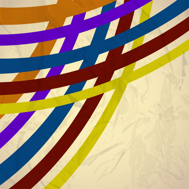 Grungy retro background with colorful abstract lines. - Vector, Image