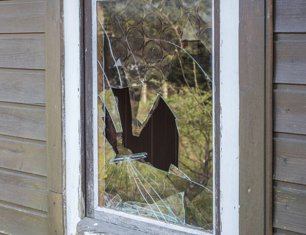 Burglary window pane vandalism - Photo, Image