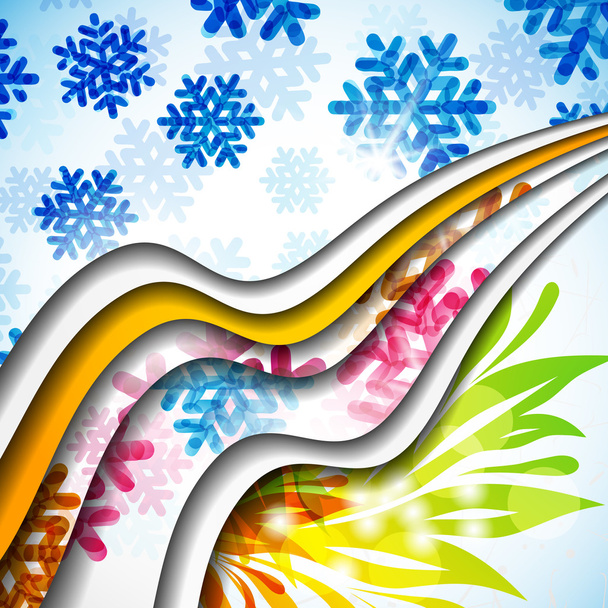 Layered background with snowflakes - Vektor, obrázek