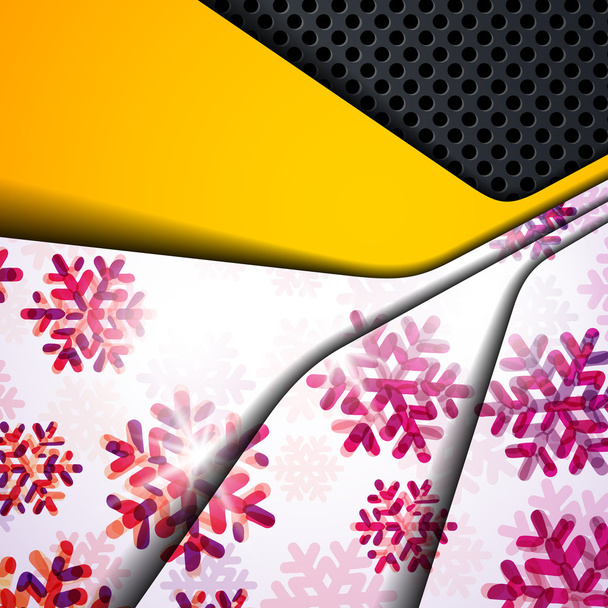 Layered background with snowflakes - Vector, imagen
