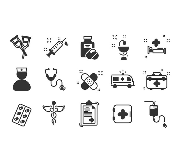 Icônes de ligne ensemble de l'hôpital
 - Vecteur, image
