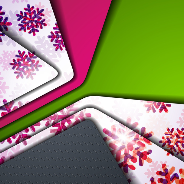 Layered abstract background with snowflakes image - Wektor, obraz