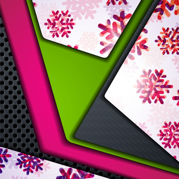 Layered abstract background with snowflakes image - Vektori, kuva
