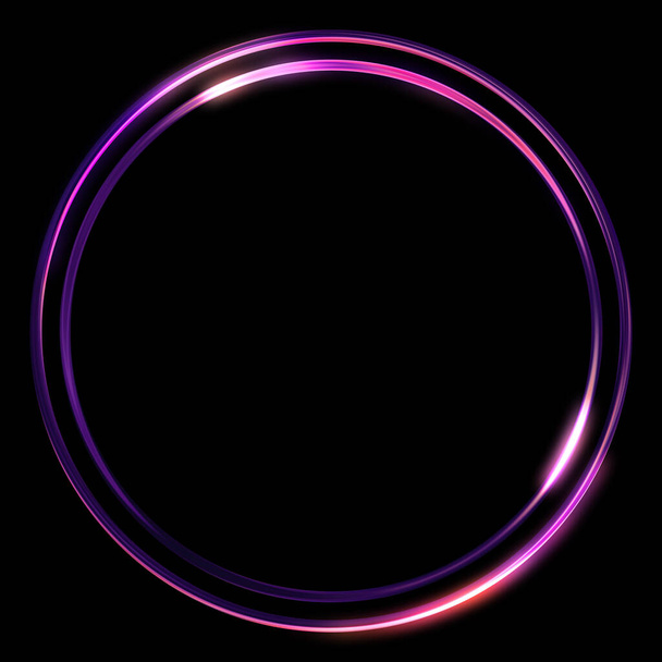 Sfondo Glow Frame. Modello geometrico incandescente al neon isolato su sfondo nero. Illustrazione astratta 2D
. - Foto, immagini