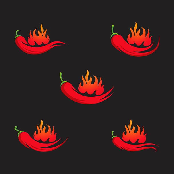Rojo picante natural icono de chile vector Ilustración
 - Vector, imagen