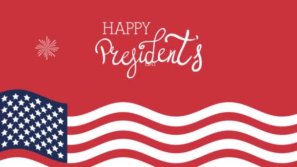 prezidentský den písmo s vlajkou USA - Záběry, video