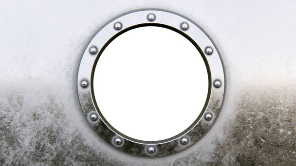 Кругла металева рамка ізольована на білому
 - Фото, зображення