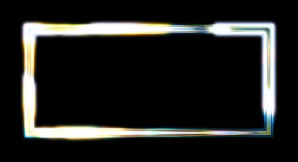 Hehkukehikon tausta. Neon hehkuva geometrinen malli eristetty mustalla taustalla. Tiivistelmä 2D-kuvasta
. - Valokuva, kuva