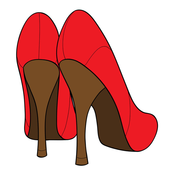 Red female shoes isolated on white - Foto, Imagem