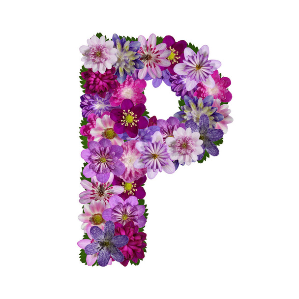 flowers alphabet letter p - Foto, Imagen