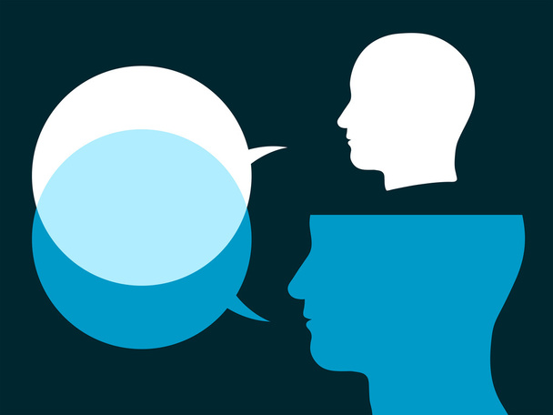 Головы с пузырями речи
 - Вектор,изображение
