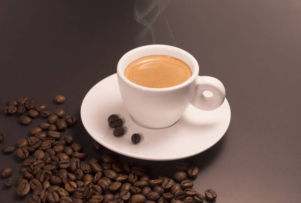 cup of espresso on brown hg - Photo, image