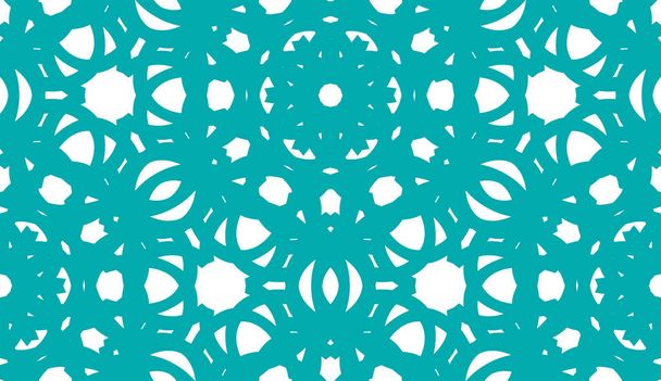 Seamless background pattern of blue doily over white - Foto, Imagem