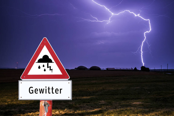 Καταιγίδα γερμανικό προειδοποιητικό σήμα - Φωτογραφία, εικόνα