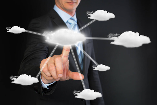 businessman holding cloud computing concept - Zdjęcie, obraz