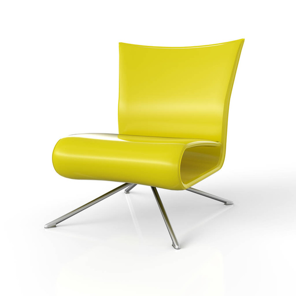 contemporary armchair isolated - yellow - Foto, afbeelding