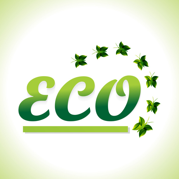 Eco Background With Butterfly - Vetor, Imagem