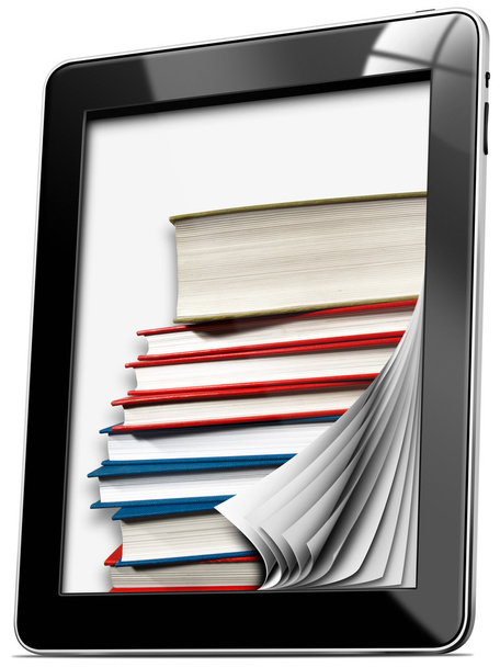 Tablet Ordenador con páginas y libros
 - Foto, imagen